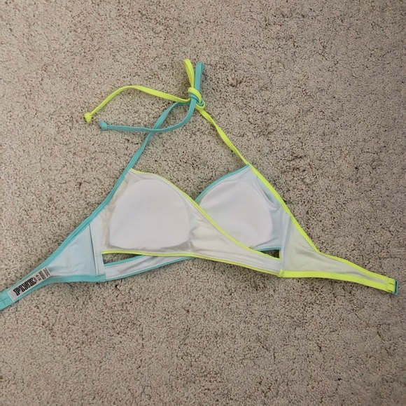 NEW Victoria’s Secret Pink Two Tone Bikini Top - Picture 2 of 6